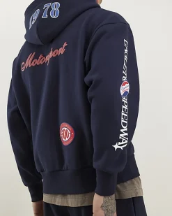 Navy Oversized Fit 1978 Racing Hoodie
