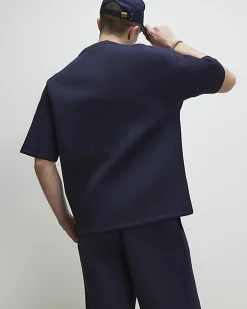 Navy Oversized Premium Crew Neck T-Shirt