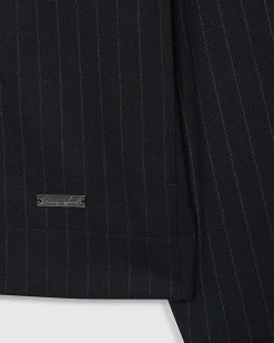 Navy Pinstripe Blazer Jacket