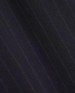 Navy Pinstripe Crochet Side Stripe Joggers