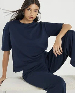 Navy Premium Short Sleeve Boxy Fit T-shirt