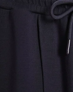 Navy Premium Wide Leg Pintuck Joggers