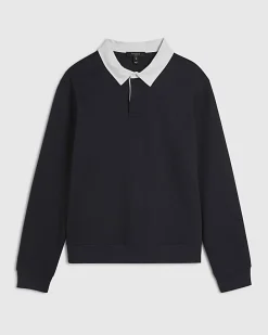 Navy Regular Fit Long Sleeve Polo Shirt