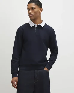 Navy Regular Fit Long Sleeve Polo Shirt