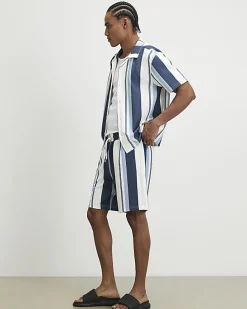 Navy Regular Fit Striped Shirt