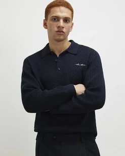 Navy Regular Fit Waffle Knit Jumper