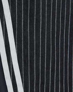 Navy Relaxed Straight Leg Stripe Hybrid Jeans