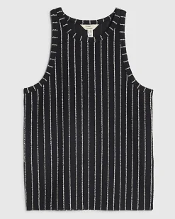 Navy Sleeveless Stripe Top