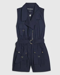 Navy Sleeveless Utility Playsuit
