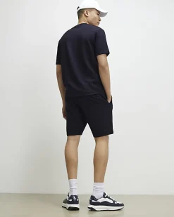 Navy Slim Fit Interlock Shorts
