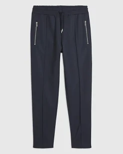 Navy Slim Fit Pique Pintuck Joggers