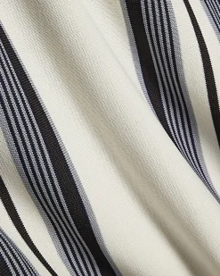 Navy Slim Fit Stripe Colour Block Polo Shirt