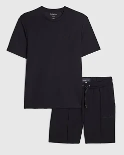 Navy Slim Fit T-shirt and Shorts Set