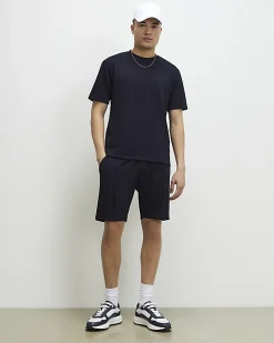 Navy Slim Fit T-shirt and Shorts Set
