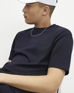 Navy Slim Fit T-shirt and Shorts Set