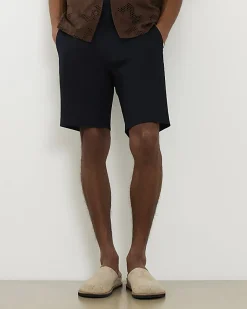 Navy Slim Longer Length Stretch Chino Shorts