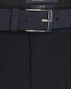 Navy Slim Stretch Chino Short with Belt
