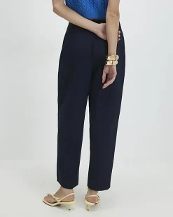 Navy Straight Leg Trousers