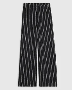 Navy Stripe Wide Leg Joggers