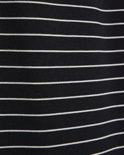 Navy Striped Wide Leg Trousers