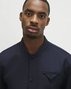 Navy Twill Bomber Jacket