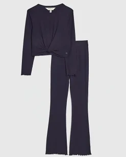 Navy Twist Top Lounge Set