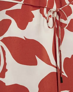 Orange Abstract Print Mini Shift Dress