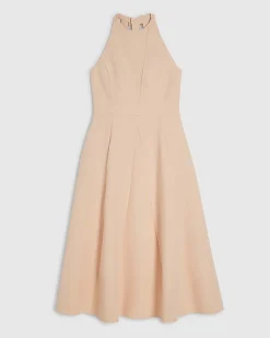 Orange Bow Back Detail Midi Dress