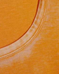 Orange Burnout Tank Top