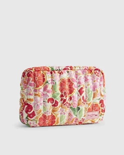 Orange Fruity Floral Toiletries Bag