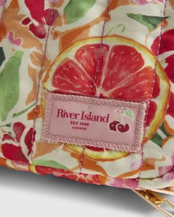 Orange Fruity Floral Toiletries Bag