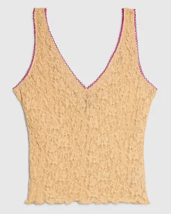 Orange Lace V Neck Cami
