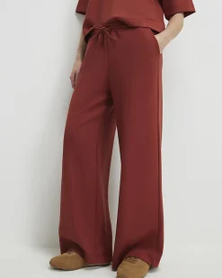 Orange Premium Drawstring Wide Leg Joggers