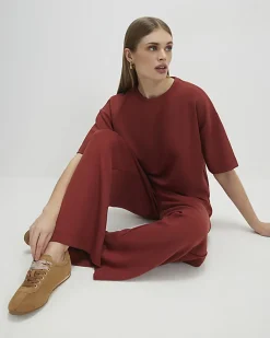 Orange Premium Drawstring Wide Leg Joggers