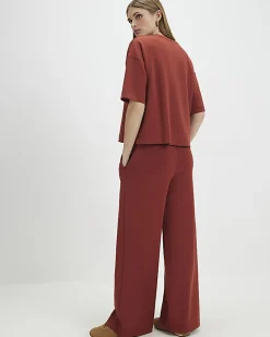 Orange Premium Drawstring Wide Leg Joggers