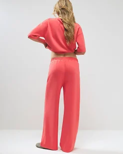 Orange Premium Drawstring Wide Leg Joggers