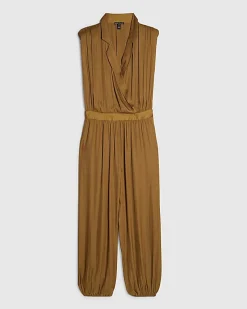 Orange Satin Balloon Leg Jumpsuit