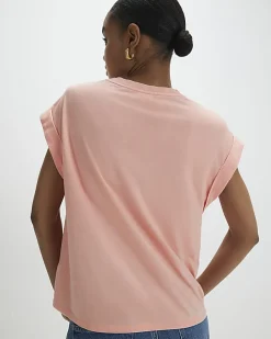 Orange Short Sleeve Burnout Pocket T-shirt