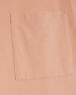 Orange Short Sleeve Burnout Pocket T-shirt
