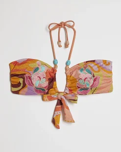 Orange Swirl Bandeau Bikini Top