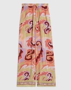 Orange Swirl Print Beach Trousers