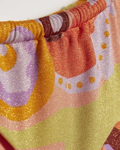 Orange Swirl Print Bikini Bottoms