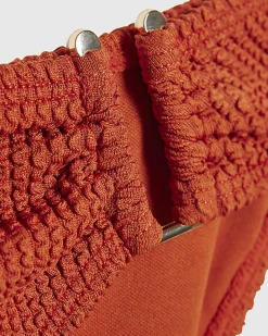 Orange Textured Bikini Bottoms