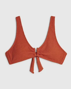 Orange Textured Cami Bikini Top