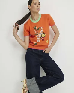 Orange Toucan Knitted T-Shirt