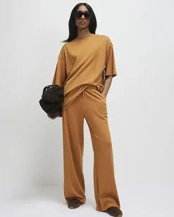 Orange Wide Leg Joggers