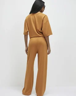 Orange Wide Leg Joggers