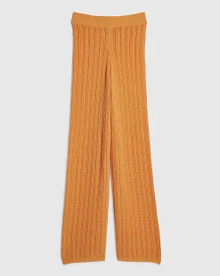 Orange Wide Leg Knitted Trouser