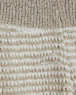 Petite Beige Striped Knitted Trousers