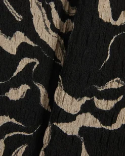 Petite Black Abstract Print Wide Leg Trousers